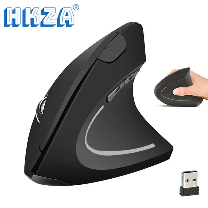 HKZA - Wireless Mouse Vertical Ergonômico para Tendinites